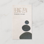 Zen Stones Massage Therapist & Meditation Teacher Visitekaartje (Voorkant)