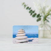 Zen Stones, Ocean, Confetti, Spa, Massage Kortingskaartje (Staand voorkant)
