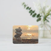 Zen Stones, Ocean, Sunset, Confetti, Spa, Massage Kortingskaartje (Staand voorkant)