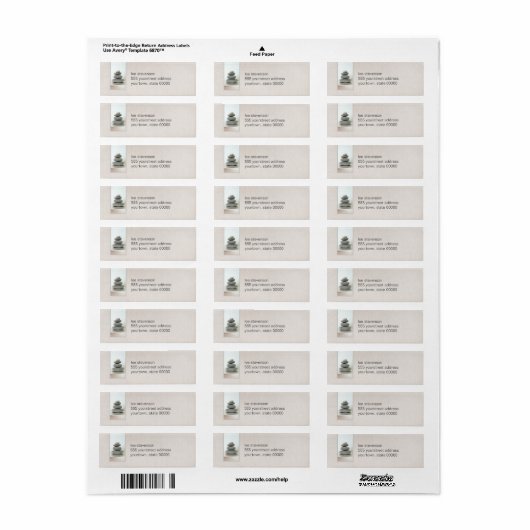 Zen Stones Return Address Labels (Full Sheet)