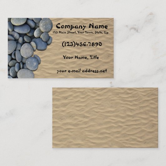 Zen Stones Sandy Beach Visitekaartje (Voorkant / Achterkant)
