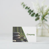 Zen Stones Spa Wellness tranquility white green  Visitekaartje (Staand voorkant)