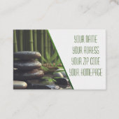 Zen Stones Spa Wellness tranquility white green  Visitekaartje (Achterkant)