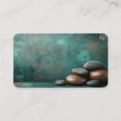 Zen Stones Spa Wellness Turquoise copper Visitekaartje (Voorkant)