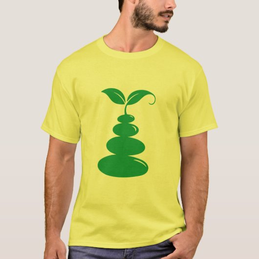 Zen Stones Sprout Minimalist Eco Growth T-Shirt (Voorkant)