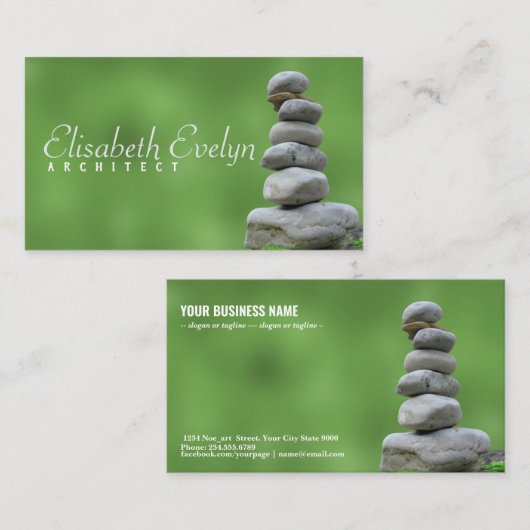 Zen Stones Stack Visitekaartje (Voorkant / Achterkant)