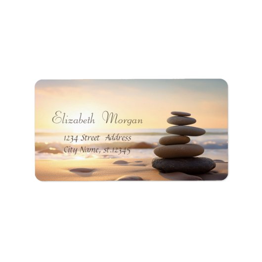 Zen Stones, Sunrise Beach Etiket (Voorkant)