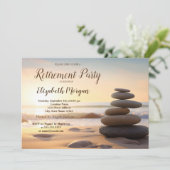 Zen Stones Sunrise Pensioenfeest Kaart (Staand voorkant)