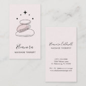 Zen Stones Symbol Logo Blush Pink Massage Therapy Visitekaartje (Voorkant / Achterkant)