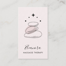 Zen Stones Symbol Logo Blush Pink Massage Therapy Visitekaartje