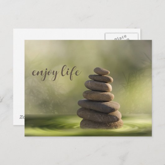 Zen stones tower in water tranquility and calm briefkaart (Voorkant / Achterkant)