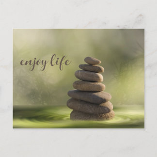 Zen stones tower in water tranquility and calm briefkaart