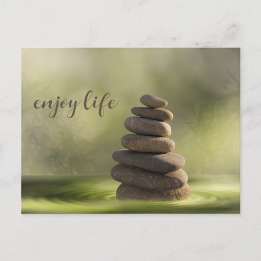 Zen stones tower in water tranquility and calm briefkaart (Voorkant)