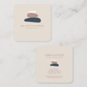 Zen Stones Yoga Instructor Custom Name Vierkante Visitekaartje (Voorkant / Achterkant)