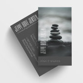 Zen Stones Yoga & Wellness Black en White Busine Visitekaartje