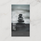Zen Stones Yoga & Wellness Black en White Busine Visitekaartje (Voorkant)