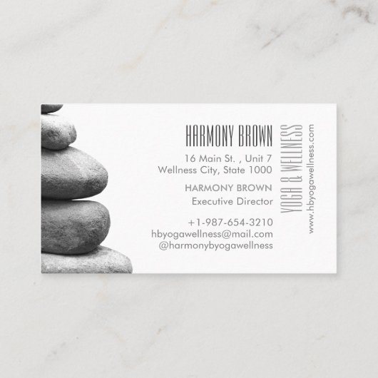 Zen Stones Yoga & Wellness White Visitekaartje (Achterkant)