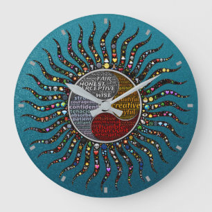 Zen Sun Wall Clock Grote Klok