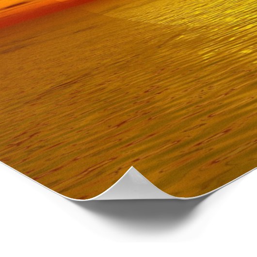 Zen Sunset Oranje Yellow Ocean Love Peace Harmony Poster (Hoek)