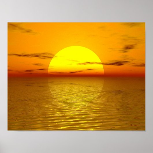 Zen Sunset Oranje Yellow Ocean Love Peace Harmony Poster (Voorkant)