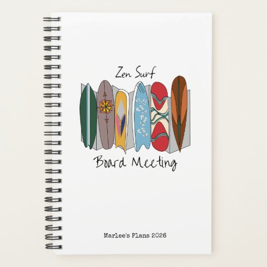 Zen Surf Board-vergadering Planner (Voorkant)