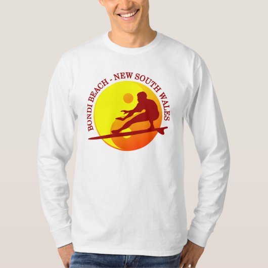 Zen Surfer (Sunburst) Bondi Beach T-shirt (Voorkant)