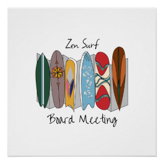 Zen Surfplank Vergadering Perfect Poster