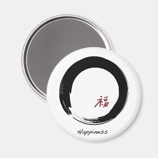 Zen-symbool met gelukskarakter magneet (Voorkant / Achterkant)
