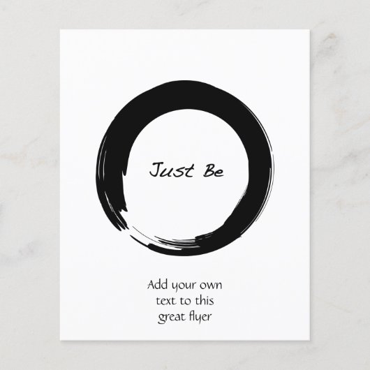Zen-symbool met "Just be" Flyer (Voorkant)