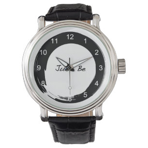 Zen-symbool met "Just be" Horloge