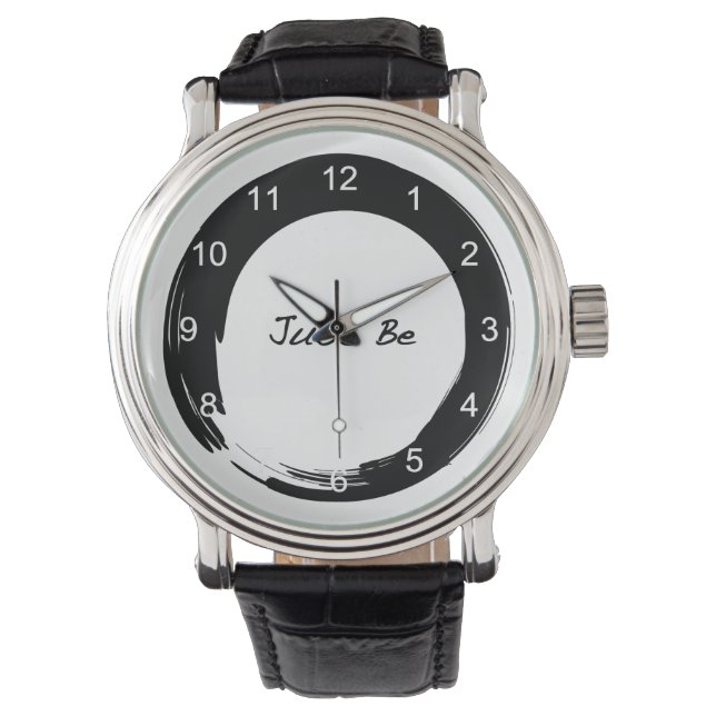 Zen-symbool met "Just be" Horloge (Voorkant)