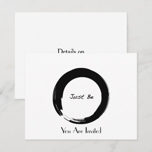 Zen-symbool met "Just be" Kaart (Voorkant / Achterkant)