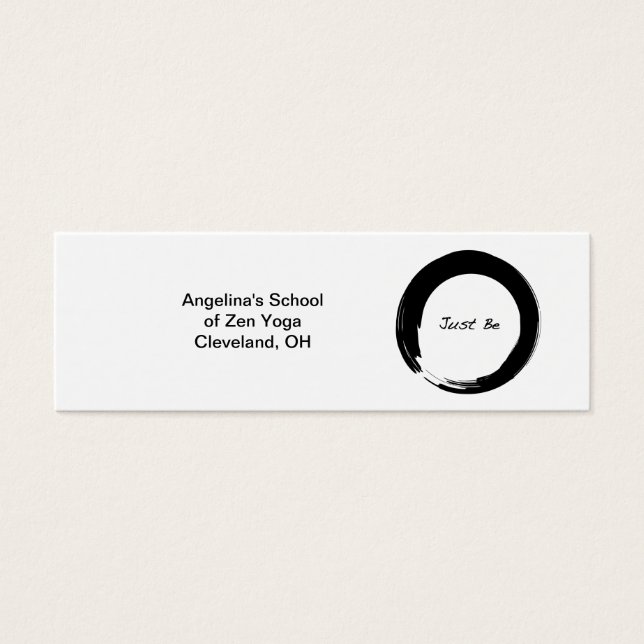 Zen-symbool met "Just be" Mini Visitekaartjes (Voorkant)