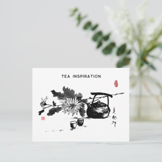 Zen&Tao Schilderen/Thee Inspiratie Feestdagenkaart (Staand voorkant)