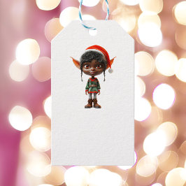 Zen Teen Christmas Elf White Gift Label Cadeaulabel