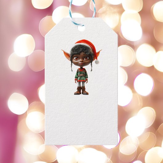 Zen Teen Christmas Elf White Gift Label Cadeaulabel