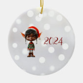 Zen Teen Kerst Elf Keramisch Ornament (Voorkant)