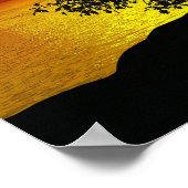 Zen Tree Sunset Oranje Yellow Ocean Love Peaceful Poster (Hoek)