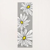 Zen Trendy Daisy met grijs en geel Yogamat (Achterkant)