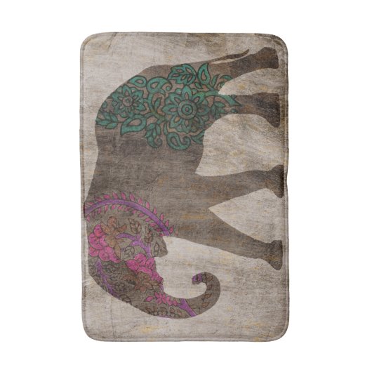 Zen Tribal Asian Elephant Badmat (Voorkant Verticaal)