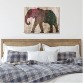 Zen Tribal Asian Elephant Canvas Afdruk (Insitu (Slaapkamer))