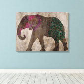 Zen Tribal Asian Elephant Canvas Afdruk (Insitu (Houten vloer))