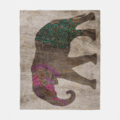 Zen Tribal Asian Elephant Fleece Deken (Voorkant)