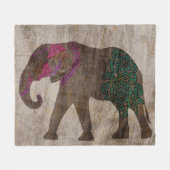 Zen Tribal Asian Elephant Fleece Deken (Voorkant (Horizontaal))
