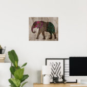 Zen Tribal Asian Elephant Poster (Thuiskantoor)