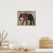 Zen Tribal Asian Elephant Poster (Keuken)