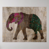 Zen Tribal Asian Elephant Poster (Voorkant)