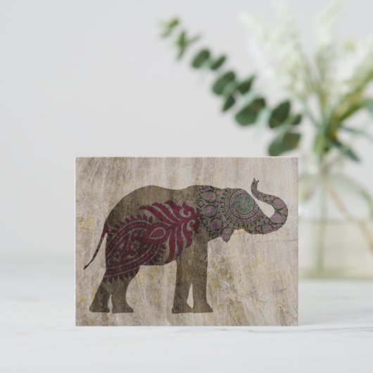 Zen Tribal Elephant Briefkaart (Staand voorkant)