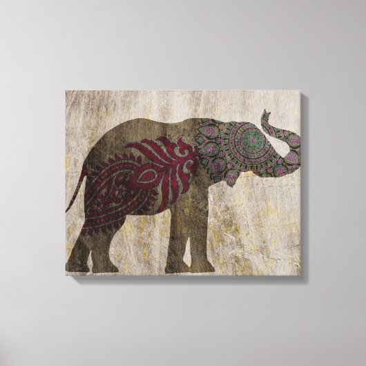 Zen Tribal Elephant Canvas Afdruk (Voorkant)