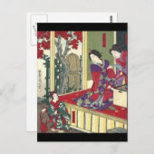 zen tuin herfst esdoorn kimono japans geisha briefkaart (Voorkant / Achterkant)